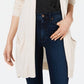 Maison Jules Women's Long Open Front Jersey Cardigan Sweater Brown Size 2XS