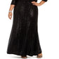 Calvin Klein Women's 3/4 Sleeve Full Length Dress Black Size 24W