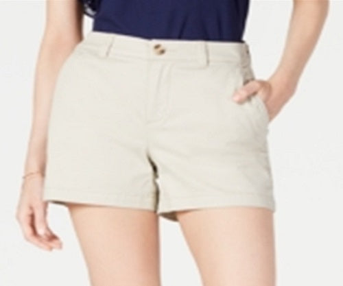 Maison Jules Women's Flat Front Chino Shorts Brown Size 2