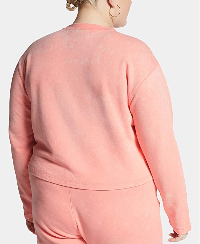 Nike Women's Plus Sportswear Cotton Cropped Sweatshirt Pink Size 3X