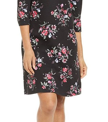 Karen Scott Women's Floral-Print Dress  Black Size S