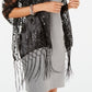 INC International Concepts Women's Floral Sequin Mesh Wrap Black Size Regular