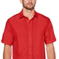 Cubavera Men's Big & Tall Insert Panel Sport Shirt Red Size 2X