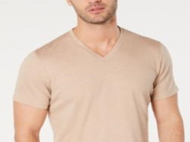 INC International Concepts Men's Heathered T-Shirt  Brown Size Medium