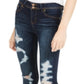 Indigo Rein Junior's Distressed Curvy Jeans Blue Size 1