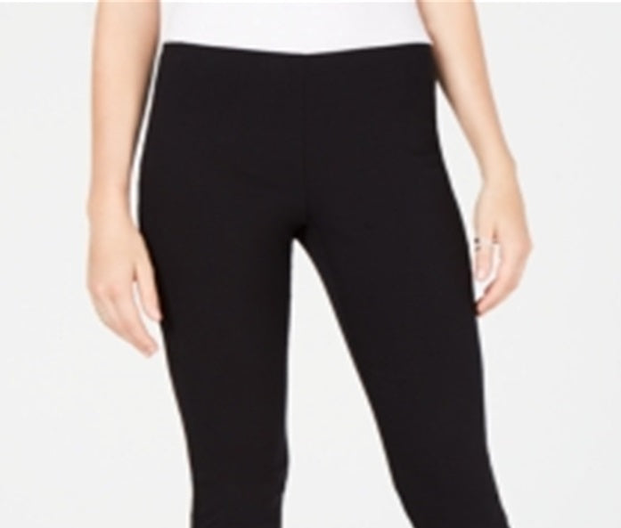 INC International Concepts Women's Fringe Trim Cropped Stretch Dress Pants Black Size 14