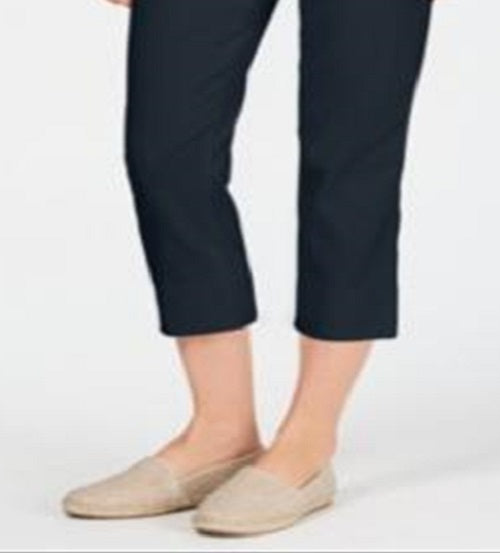 Charter Club Women's Pants Cropped Pull on Stretch Blue Size 12 Petite