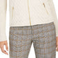 Charter Club Petite Zip-Front Quilted Sweater Brown Size Petite L
