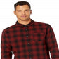 Quiksilver Men's Check Long Sleeve Button Down Shirt Red Size Large