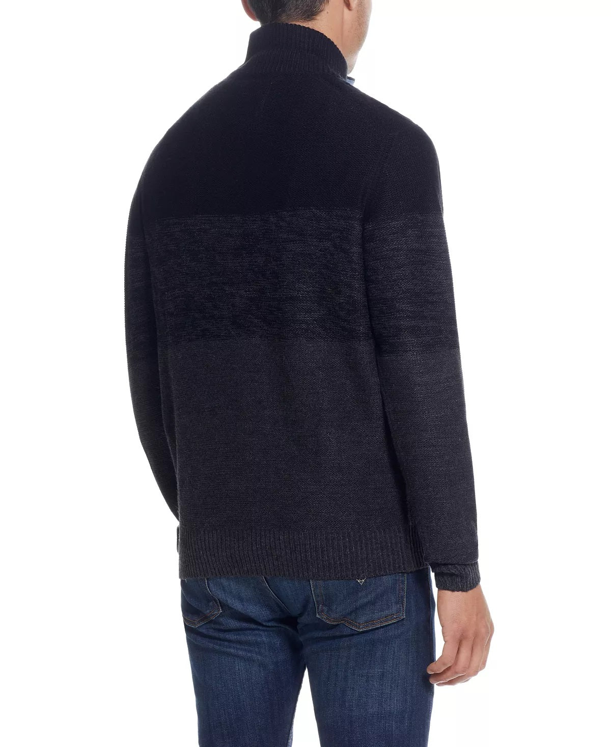 Weatherproof Vintage Men's Military Button Mock Turtleneck Sweater Black Size Large