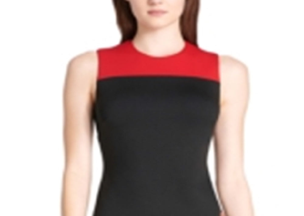 Tommy Hilfiger Women's Colorblocked Asymmetrical Dress Black Size 14