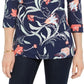 Charter Club Women's Paisley Print Tunic Blue Size Petite Small