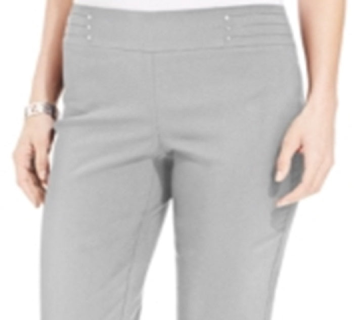 JM Collection Women's Studded Pull on Pants Short Gray Size Petite S