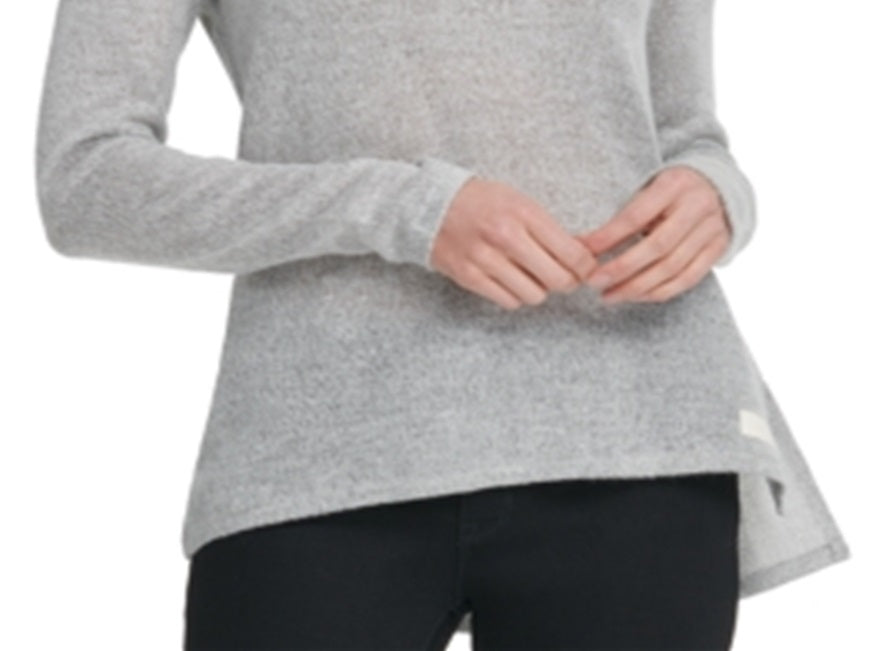 DKNY Women's Cowl Neck Hi Low Sweater Gray Size X-Large