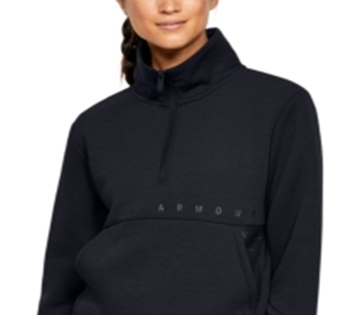Under Armour Women's 1/2 Zip Long Sleeve Shirt Black Size Large