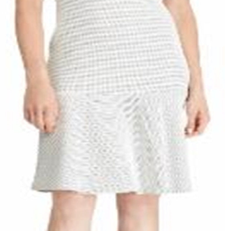 Ralph Lauren Women's Cap Sleeve Knee Length Fit Flare Dress White Size 16
