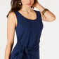 Style & CO Women's Scoop Neck Short Dress Blue Size S