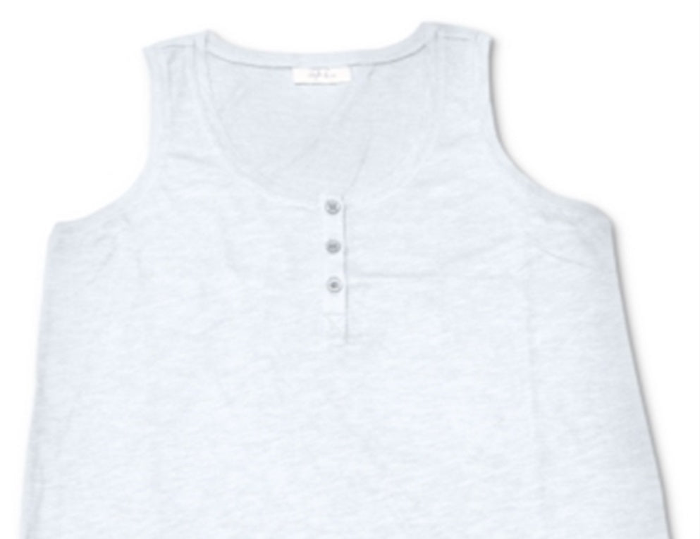 Style & Co Women's Henley Tank Top White Size Petite Medium