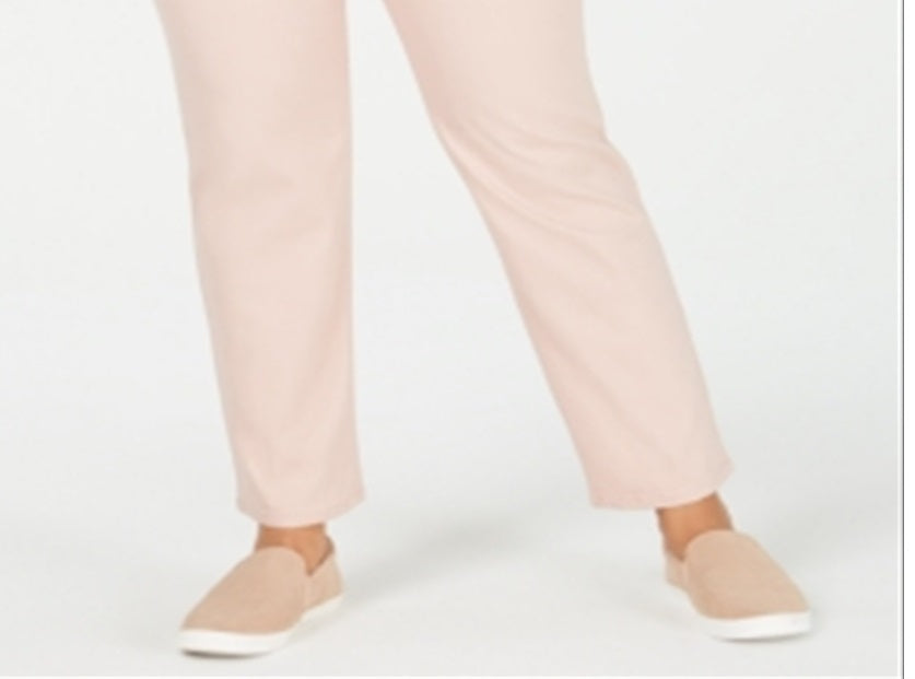 Style & Co Women's High Rise Slim Leg Jeans Pink Size 14W