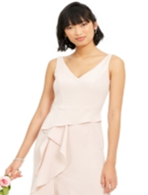 Adrianna Papell Women's Full Length Hi Lo Formal Dress Pink Size 16
