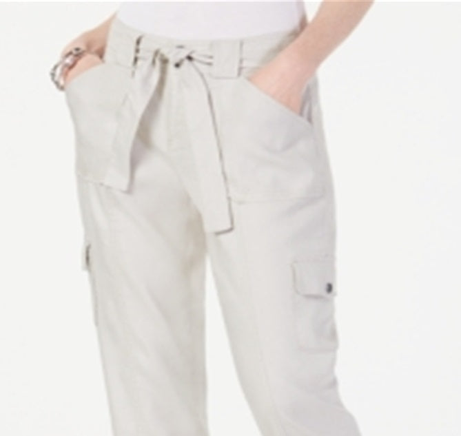 INC International Concepts Women's Belted Straight Leg Pants Brown Size 14