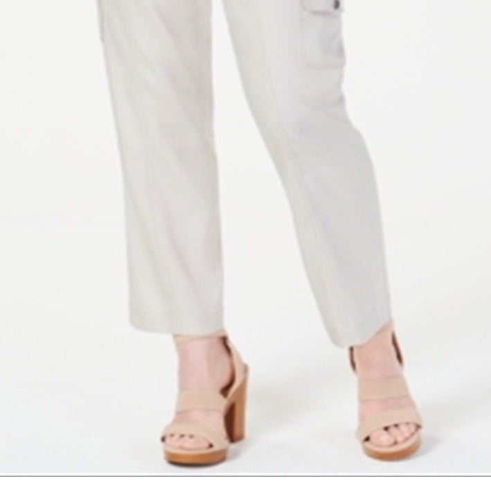 INC International Concepts Women's Belted Straight Leg Pants Brown Size 14