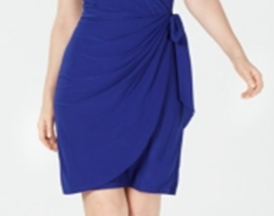 INC International Concepts Womens Cocktail Party Wrap Dress Blue Size S