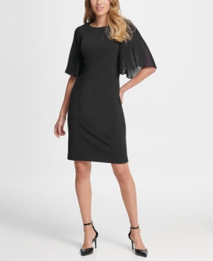 Dkny Women's Black Ruffled Fit Flare Evening Dress Size 10