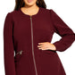City Chic Women's Simple Elegance a Line Coat Red Size Petite Medium
