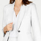 Kasper Women's Textured Single Button Jacket White Size 14 Petite