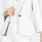 Kasper Women's Textured Single Button Jacket White Size 14 Petite