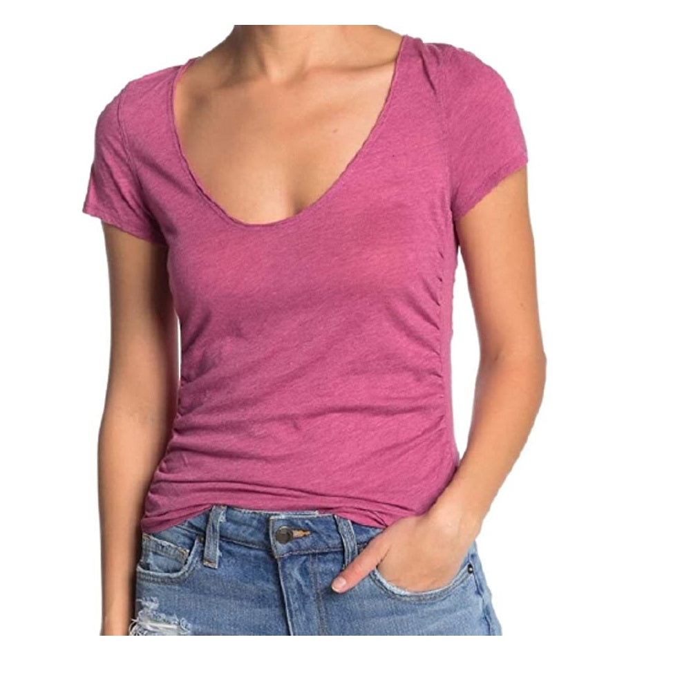Free People Women's Sonnet T-Shirt Pink Size Large