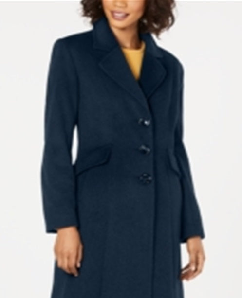 Forecaster Women's Notched Collar Maxi Walker Coat Blue Size 18