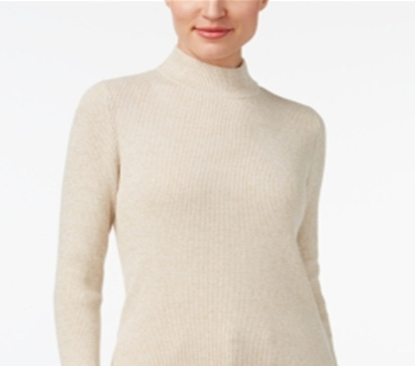 Karen Scott Women's Cotton Mock Neck Sweater Brown Size X-Small