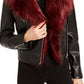 Bar III Women's Winter Faux Leather Moto Coat Black Size X-Large
