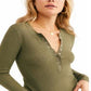 Free People Girl's Army Bloom Henley Green Size Medium