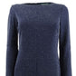 Ralph Lauren Women's Metallic Ponte Dress Blue Size 8 Petite