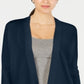 Charter Club  Women's Textured Knit Open Cardigan Blue Size XXL