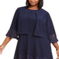 Jessica Howard Women's Scoop Neck Above the Knee Shift Party Dress Blue Size 20W