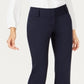 Alfani Women's Faux Leather Trim Wide Leg Trousers Blue Size 24X4.5