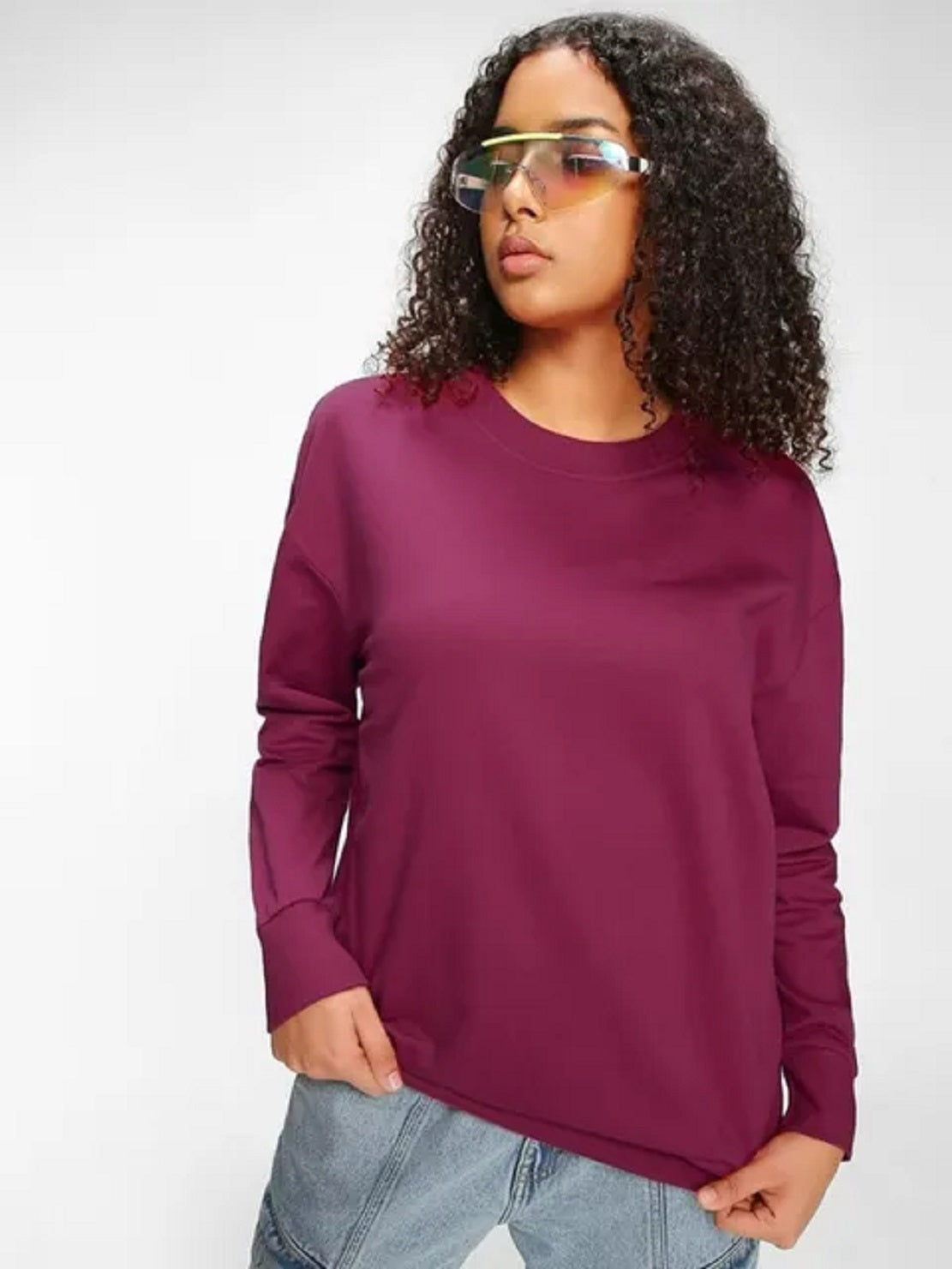 Bewakoof Women's Solid Boxy Sweatshirt Purple Size XX-Large