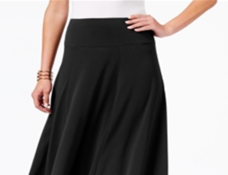 JM Collection Women's Mesh Hem a Line Skirt Black Size Small