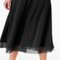 JM Collection Women's Mesh Hem a Line Skirt Black Size Small