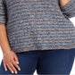 Style & Co Women's Metallic Threaded Chenille Sweater Blue Size 4X