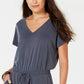 Style & Co Women's Cropped Jumpsuit Grey Size M