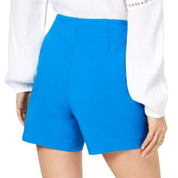 INC International Concepts Women's Polished Zip Bermuda Shorts Blue Size 12