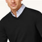 Club Room Men's Solid V-Neck Merino Wool Blend Sweater Black Size 3XLRG