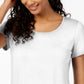JM Collection Women's Solid T-Shirt Passion Fl White Size XL
