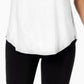 JM Collection Women's Solid T-Shirt Passion Fl White Size XL