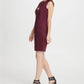 DKNY Women's Suede Ponte Combo Logo Zi Cabarnet 12
